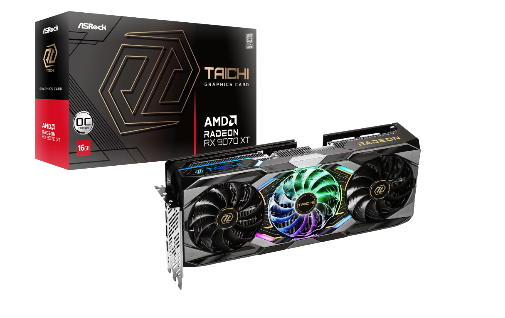 ASRock Radeon RX 9070 XT Taichi OC 16GB GPU - 90-GA5HZZ-00UANF